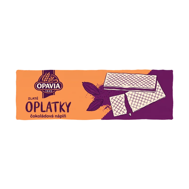 Zlaté oplatky Opavia, čokoládová náplň, 146 g